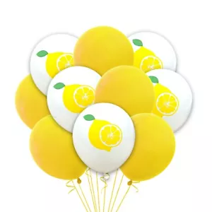 12 Pack Lemon Balloons Yellow Birthday Party Theme Decoration Lemonade Event - Picture 1 of 2