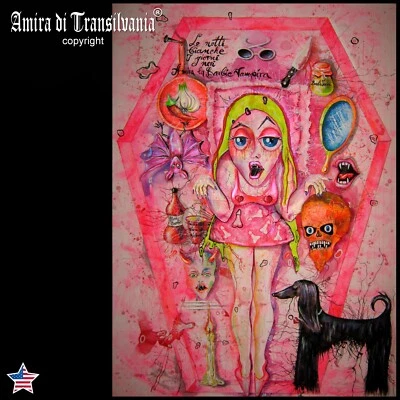 arte pop pintura contemporánea dibujos animados comix vampiro terror macabro fluorescente  Foto 1 de 4