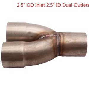 2-1 SS New Exhaust Merge Collector Dual 2.5" ID Inlet Single 2.5" OD Outlet - Picture 1 of 6
