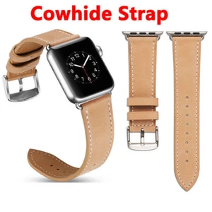 38/40/42/44mm Leather Strap For Apple Watch Band 7 6 SE 5 4 3 2 Series Luxury - Picture 1 of 12