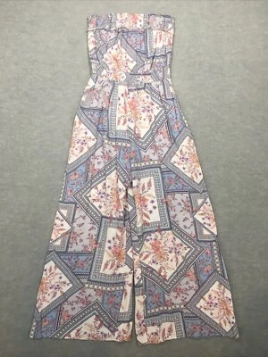 Mono Blusa Ces Femme S Sin Tirantes Floral Retazos Azul Rosa Boho Fruncido Foto 1 de 4