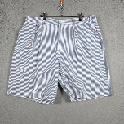 Brooks Brothers Shorts Mens Size 38 Pin Striped Pleated Slim Fit 8L Seersucker - Image 1 of 4