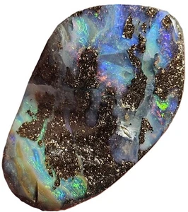 Polished Boulder Opal From Quilpie Green Blue Pink 39.45 Carat Australian Opal - Picture 1 of 17