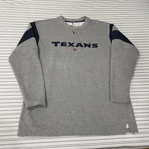 NFL Houston Texans Pullover Crewneck Sweatshirt Mens Size Large Embroidered Cover
