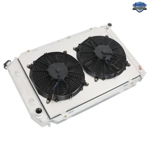 Cubierta de radiador de aluminio de 3 filas + ventilador AT/MT para Ford Mustang Foxbody 79-93 5,0 2,3 L - Imagen 1 de 10