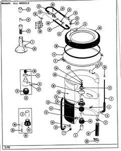 Waschwasserschlauch Schaft & Dichtung Reparatursatz Teil # 6-2095720 für Maytag LAT... Modelle - Bild 1 von 3