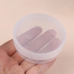 Transparent Circular Box With Cover Cosmetics Puff Empty Storage Box Makeup Case - Picture 1 of 12