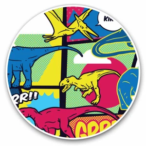2 x Vinyl Stickers 20cm - Dinosaur Comic Book Dino T-Rex Cool Gift #14679 - Afbeelding 1 van 9