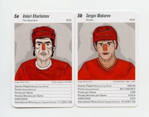 #TN23519 VALERI KHARLAMOV & SERGEI MAKAROV Swiss Quartett Hockey Cards