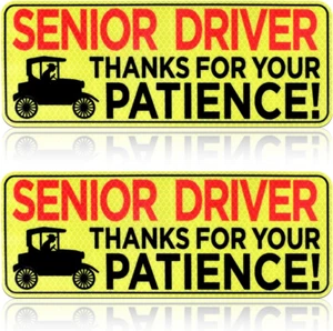 2Pcs Senior Driver Car Magnet, Please Be Patient Magnet 10.24X3.94In Elderly - Picture 1 of 12