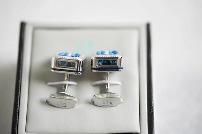 Gemelos cuadrados trenzados japoneses azul tateossiano Foto 1 de 4