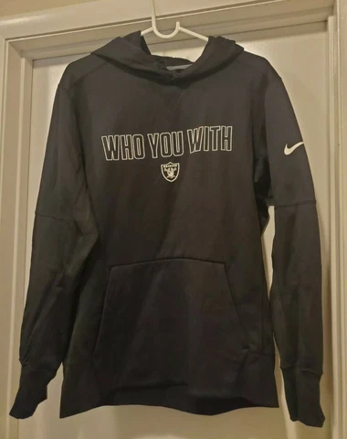 Nike Therma Fit Raiders Hoodie Hooded Sweatshirt Black NFL Mens Size Medium M Cover