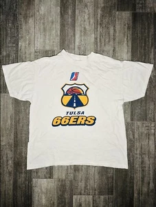 Oklahoma City Thunder Tulsa 66ers Shirt Mens Large White Heavyweight Cotton Tee - Picture 1 of 7