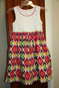 Gymboree BATIK SUMMER NWT 12 Pink woven print tank dress - Picture 1 of 2