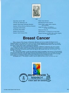 1998 USPS 32¢ BREAST CANCER #9821 on Archival Paper - Picture 1 of 1