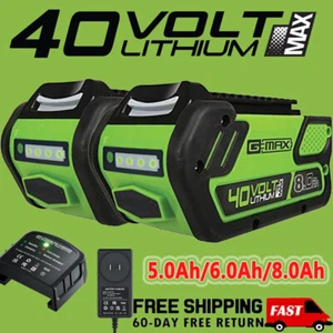 5.0/6.0/8.0AH For Greenworks 40V G-MAX Lithium Battery 29462 29252 29472 29482 - Picture 1 of 31
