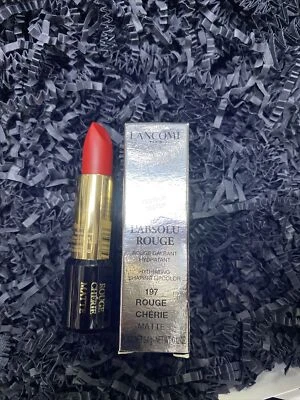 Lancome L’ABSOLU ROUGE Lipolour Lipstick 197 Rouge Cherie Matte Full Size