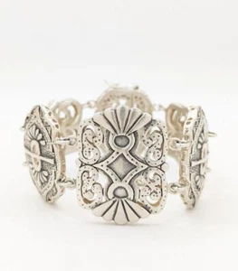 7" Silpada Storybook B2907 Fashion Bracelet 925 Sterling Silver 48.9g Safety - Picture 1 of 8