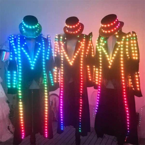 LED Anzug Kostüm Kleidung Nachtclub DJ Tanz Performance Halloween Kostüm Requisiten - Bild 1 von 13
