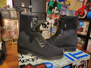 Nuevas botas con cordones negras de cuero tejido Kate Spade New York Merigue talla 9B para mujer - Imagen 1 de 12