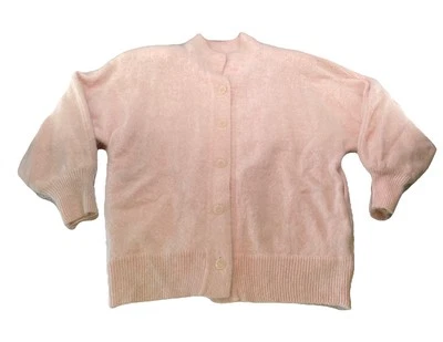 Cárdigan De Colección Connie A Lee 80% Angora 20% Acrílico Rosa Forrado con Bolsillos Talla M-L Foto 1 de 4