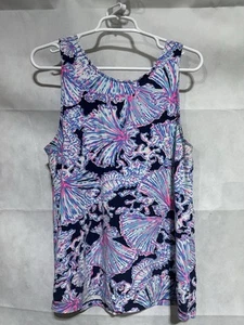 Lilly Pulitzer Women’s L Kristen Cross Cross Printed Multicolor Sleeveless Tank - Picture 1 of 3