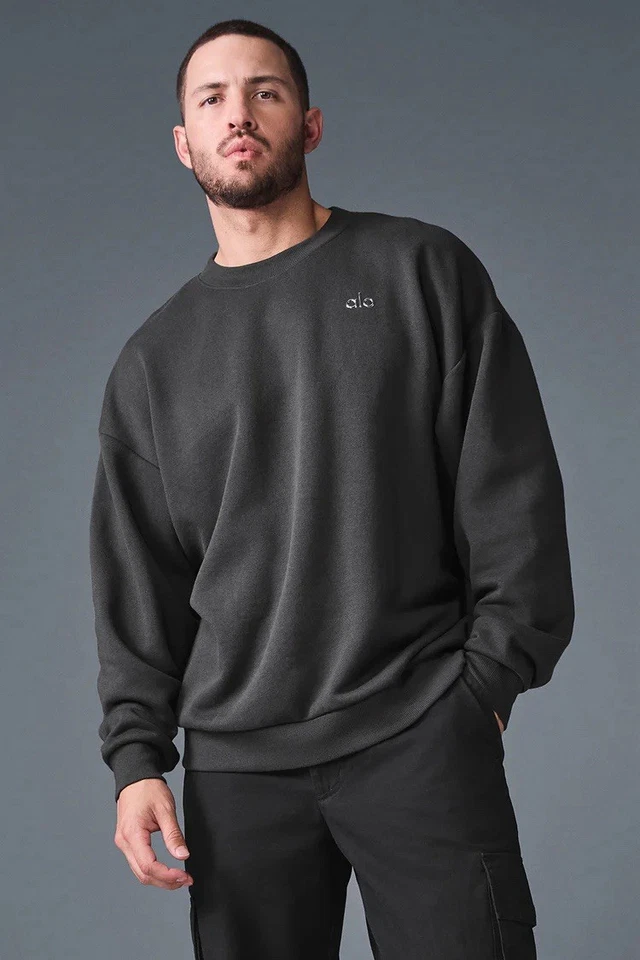 Suéter Pullover Cuello Redondo Alo Accolade - Sudadera Antracita Talla M. Unisex Foto 1 de 4