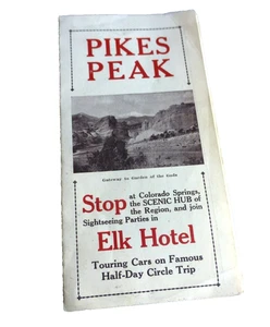 FOLLETO VINTAGE COLORADO SPRINGS HOTEL EUROPEO ALCE HOTEL PIKES PEAK AÑOS 30 - Imagen 1 de 4