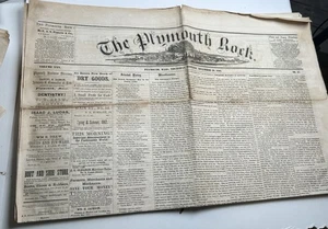 The Plymouth Rock antike Zeitung Plymouth MA 20. November 1862 - Bild 1 von 6