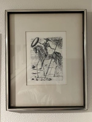 Salvador Dali - Placa Don Quixote Gravura Assinada Guilda de Colecionador Certificado de Autenticidade Original - Imagem 1 de 4