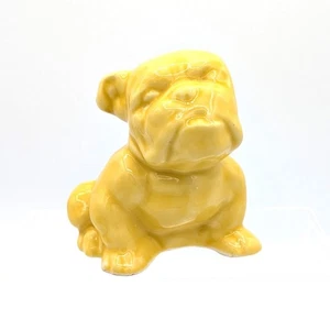 Fioriera Bulldog 4" ceramica gialla MCM vintage - Foto 1 di 7