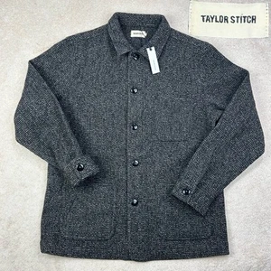 New TAYLOR STITCH The Ojai Heathered Charcoal Waffle Wool Chore Coat Jacket 44 - Picture 1 of 22