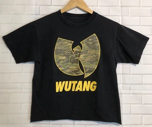 Vintage Wu Tang Clan Camo USA Wu Wear Faded Black Hip Hop Cut Off Shirt S - Bild 1 von 12