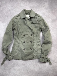 Chaqueta Abercrombie & Fitch Mujer Mediana Verde Oliva Doble Pecho Militar - Imagen 1 de 18