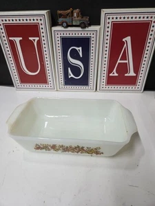 ANCHOR HOCKING USA FIRE KING 1 Qt Loaf Pan Garden Harvest Bowl 441 - Picture 1 of 6
