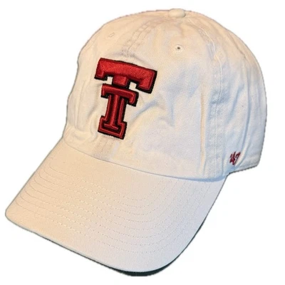 TEXAS TECH RED RAIDERS '47 BRAND CLEAN UP ADJUSTABLE HAT - WHITE - Image 1 of 3
