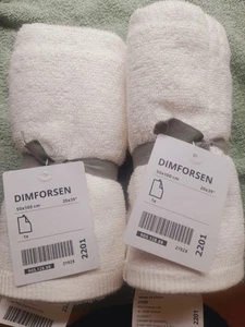 2 Toallas de Mano IKEA Blancas Nuevas con Etiquetas Atadas con Cinta 100% Algodón - Imagen 1 de 3