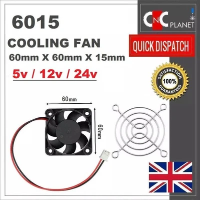 6015 FAN 6cm 60mm X 60mm X 15mm MINI SQUARE BRUSHLESS COOLING FAN 5V 12V 24V DC - Image 1 of 4