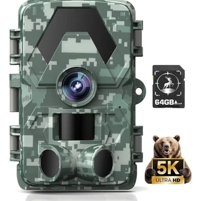 Wildkamera 5K 60MP  Nachtsicht 130° Weitwinkel Garten Jagd - Bild 1 von 4