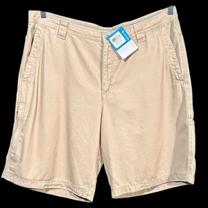 Columbia Men’s Ultimate Roc Bermuda Shorts 40x11 Beige Cotton Canvas UPF 50 - Picture 1 of 8