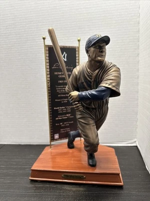 Bradford Exchange Lou Gehrig, caballo de hierro, escultura tributo de bronce fundido en frío usada en excelente estado Foto 1 de 4