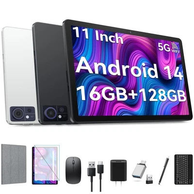 Tablet 11 inch 2025 Latest Android 14 Tablet with Keyboard,128GB ROM 16GB RAM... - Image 1 of 4