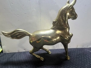 Large Heavy Brass Horse Mustang Sculpture Figure - Nice - Picture 1 of 15