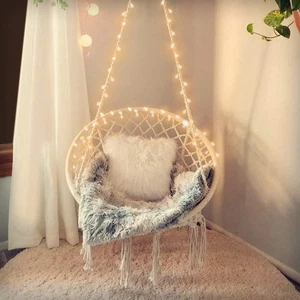 Silla Colgante para Dormitorio Hamaca Silla Columpio con Luces y Herrajes Kits H... - Imagen 1 de 9