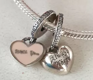 NEW Genuine Pandora Best Friends Hanging Charm 791950CZ Pink Enamel Silver 925 - Bild 1 von 6