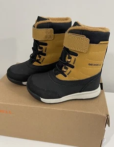 New Merrell snow storm waterproof boots toddler size 6 boy leather little kids - Picture 1 of 10
