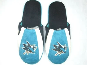 NHL San Jose Sharks Men's Swoop Logo Slide Slippers - Picture 1 of 2