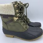 Tommy Hilfiger RIAN Women?s Duck Boots 7M Faux Leather and Sherpa Lining Lace Up