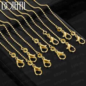 Collar de cadena básico con cuentas de oro de 18 quilates DOTEFFIL 10/5/1 pieza elección joyería de moda - Imagen 1 de 6