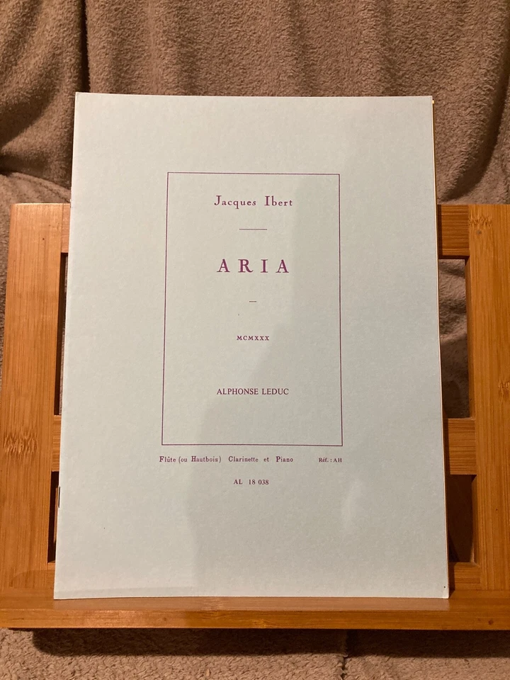 Jacques Ibert Aria pour flûte ou hautbois clarinette piano partition Leduc - Photo 1/1